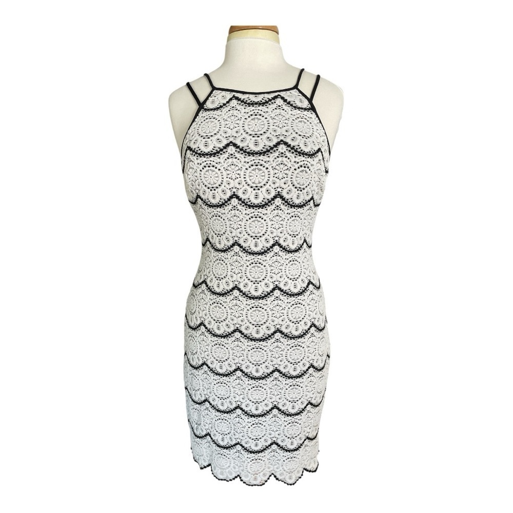 Guess Black and White Lace Mini Dress - Picture 2 of 6